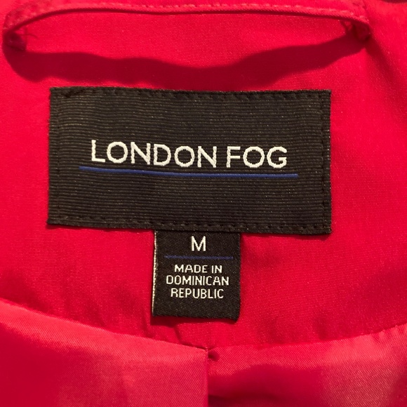 NWT London Fog Women's Trench Belted Red Rain Coat Size M with Removable Hood - Picture 5 of 9